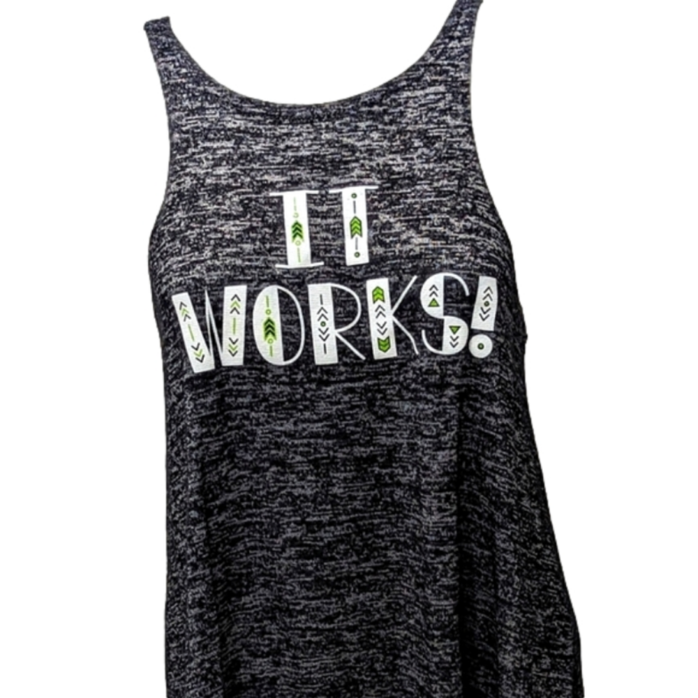 It works grey tank top, sz medium